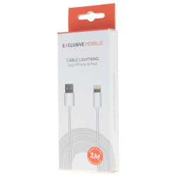 Câble Lightning Compatible 1M Blanc - Packaging Exclusive Mobile